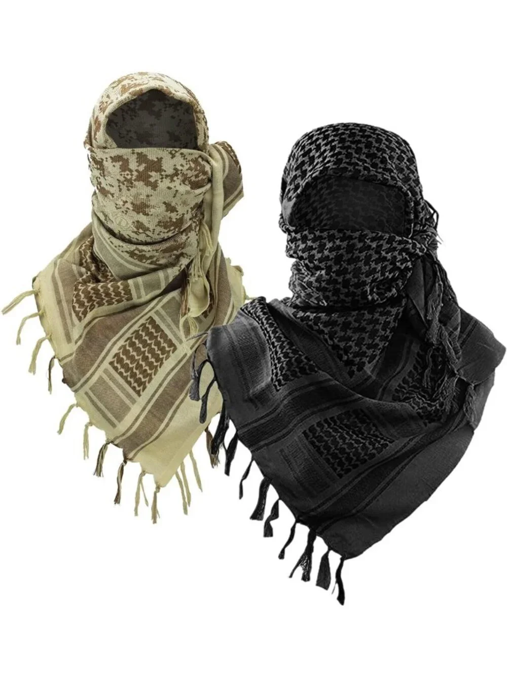 Tactical Desert Shemagh Scarf | 100% Cotton Keffiyeh Wrap for Men & Women